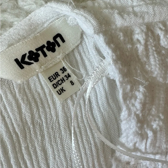 Koton White Midi Summer Boho Vacation Dress Medium - Picture 7 of 10